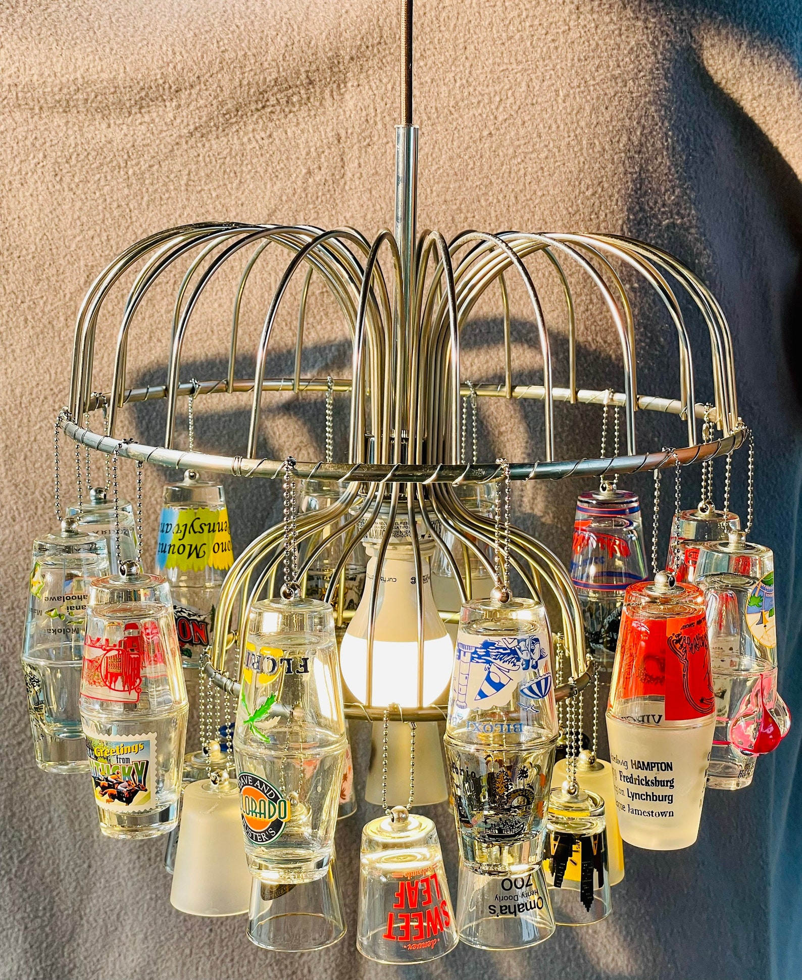 Man Cave Light Fixture Chandelier Shot Glasses Etsy