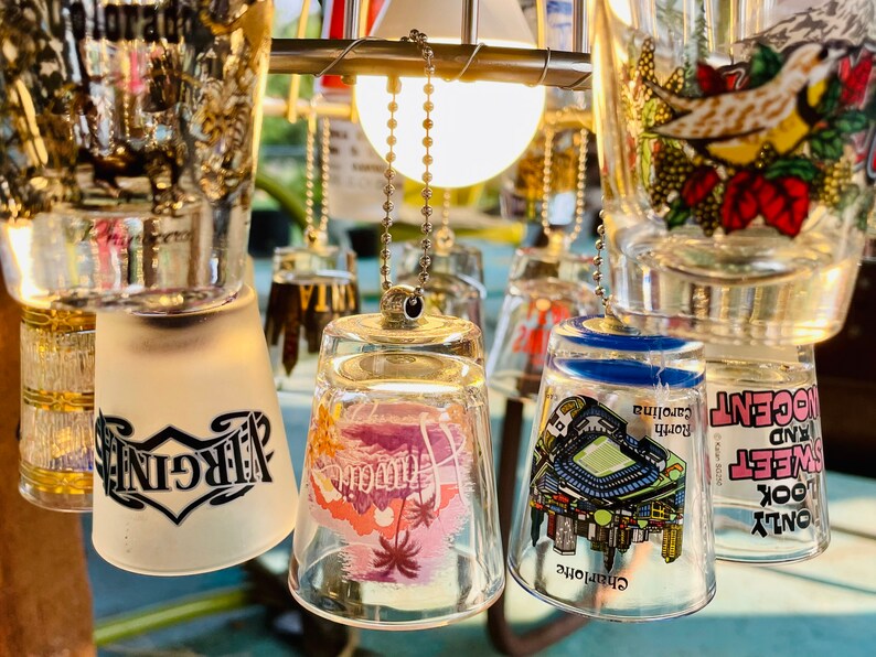 Man Cave Light Fixture Chandelier Shot Glasses Etsy