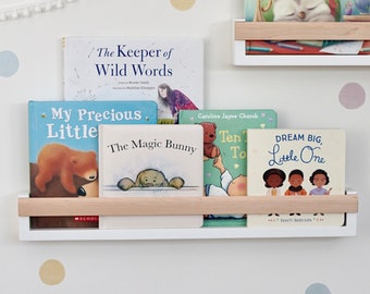 Nursery Bookshelf, Kids Montessori Bookshelf, Floating Shelves, Children Wooden Bookshelves, Premium Wood, Bookcase, Hanging Bookshelf