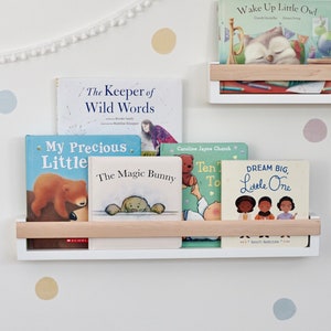 Nursery Bookshelf, Kids Montessori Bookshelf, Floating Shelves, Children Wooden Bookshelves, Premium Wood, Bookcase, Hanging Bookshelf