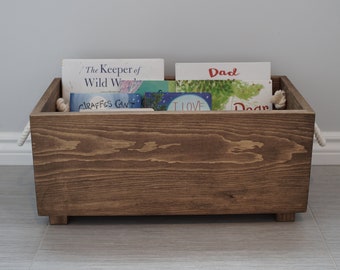 Boîte à livre, caisse en bois Montessori, rangement de livres, rangement pour chambre de bébé, caisse en bois, boîte pour bibliothèque, cadeau bébé, cadeau pour tout-petit, boîte à livre en bois, caisse à livre