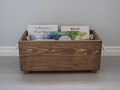 Book Box, Montessori Wood Crate, Book Storage, Nursery Storage, Wood Crate, Library Box, Baby gift, Toddler gift, Wooden Book Box,Book Crate