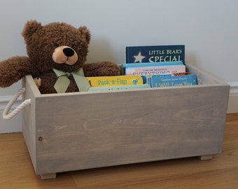 Boîte à livres, caisse en bois Montessori, rangement de livres, rangement de chambre d’enfant, caisse en bois, boîte de bibliothèque, cadeau pour bébé, cadeau pour tout-petits, boîte à livres en bois, caisse à livres