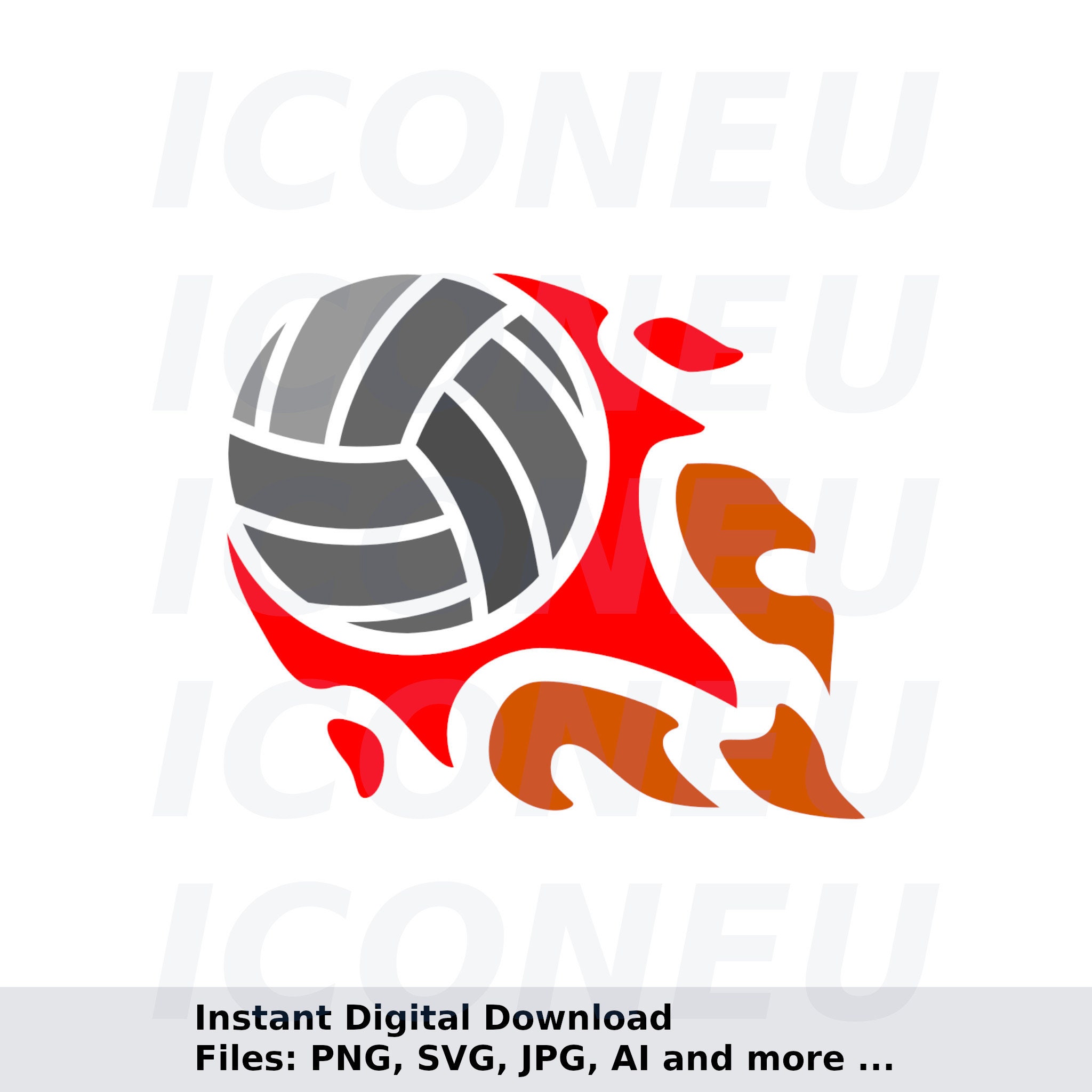 Volleyball Fireball SVG Instant Digital Download Svg Ai Etsy