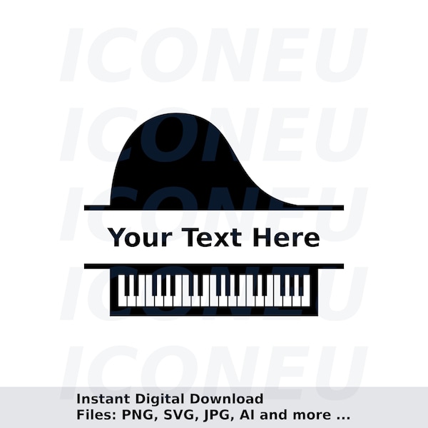 Music Svg, Piano Keys Svg, Piano Musician Svg | Instant Digital Download, svg, ai, dxf, eps, png, studio3, and jpg | Pianist Name Frame