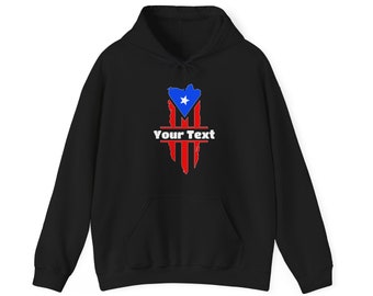 Personalized Boricua Hoodie, Custom Boricua Hoodie, Puerto Rico Hoodie | Unisex Heavy Blend Hooded Sweatshirt