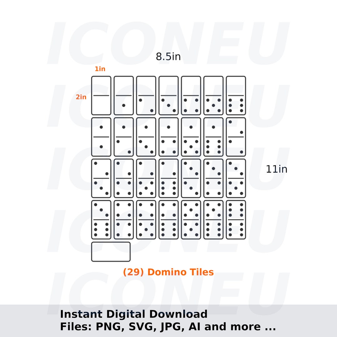 Dominoes Template SVG - Instant Digital Download - Dominoes Cricut and ...