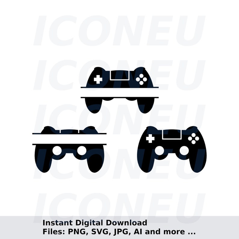 Gamer Controller Name Frame SVG Bundle Instant Digital Etsy