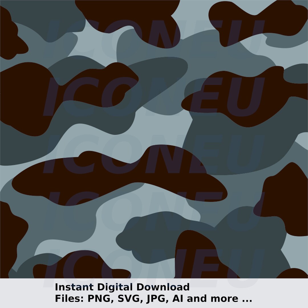 Blue Camo Pattern SVG Instant Digital Download, Svg, Ai, Dxf, Eps, Png