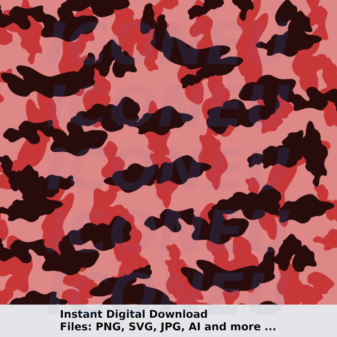 Red Camo Svg, Camo Pattern Svg, Camouflage Svg Instant Digital Download