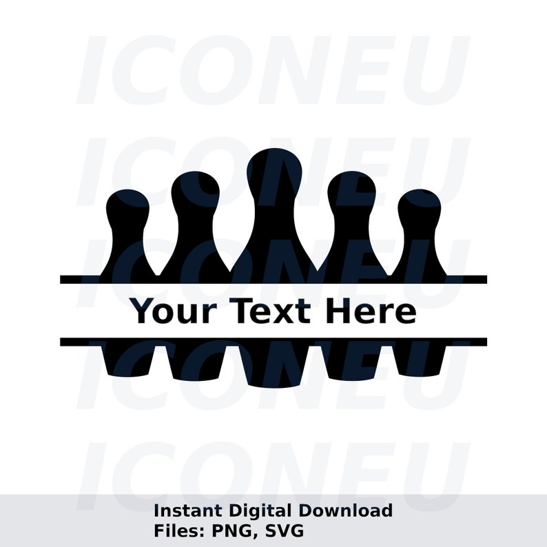 Bowling Name Frame SVG Instant Digital Download Svg Ai Etsy