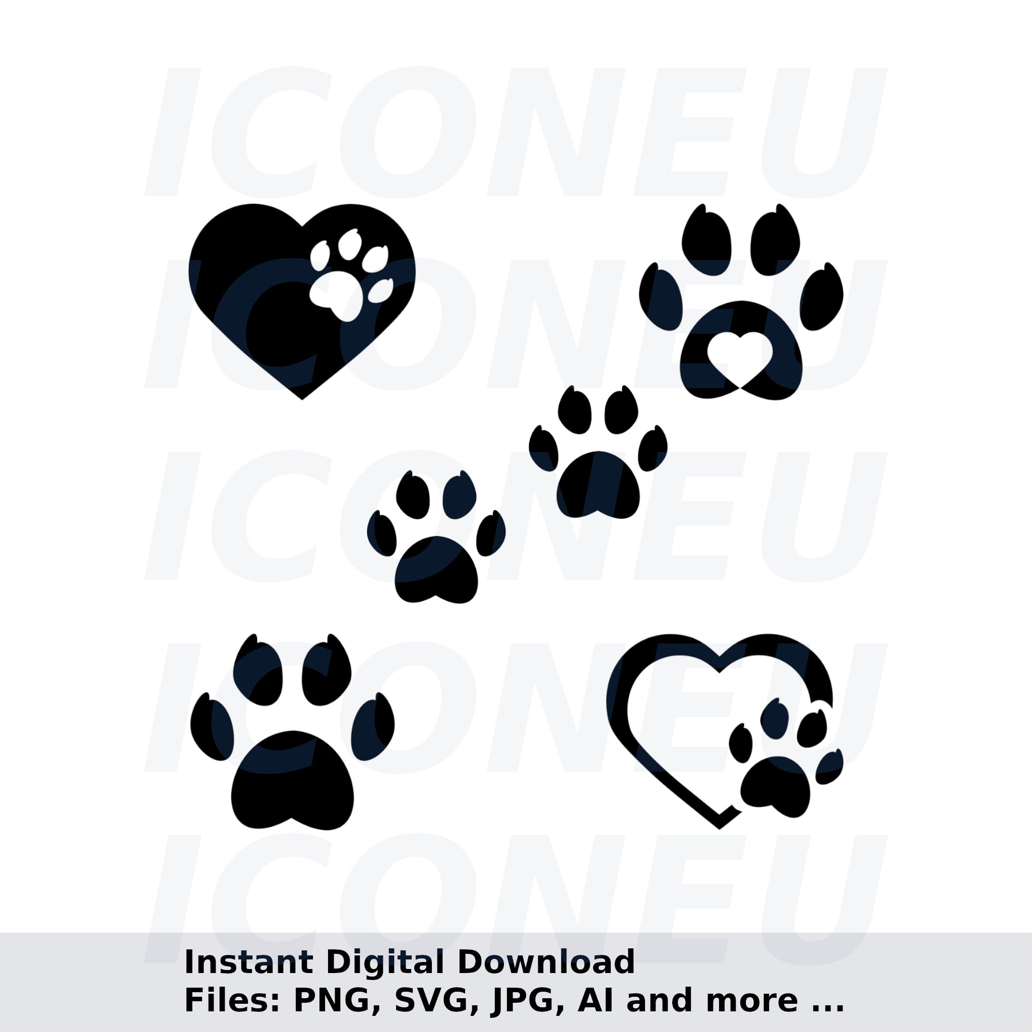 Cat Svg Cat Paw Svg Paw Print Svg Instant Digital Etsy