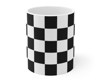 Chess Mug, Checker Mug, Checkered Mug | Ceramic Mug 11oz