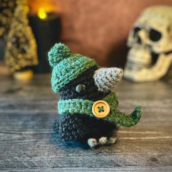 Crochet Yule Crow: Goth Christmas Stocking Stuffer