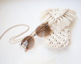 Sunglasses or eyeglass case | Handmade macrame sunglasses case | Boho sunglasses case | Sunglasses case women | Sunglasses pouch