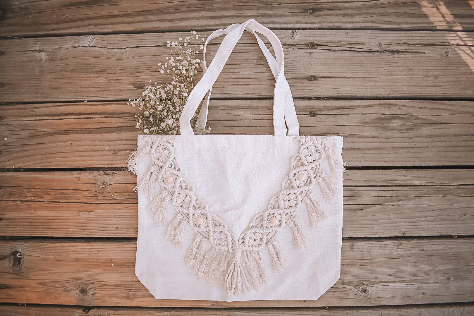 Macrame Tote Bag With Zipper: Boho Reusable Market Bag - Etsy