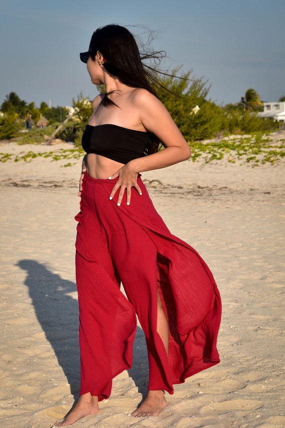 Women's Pull-On Wrap Around Wide Leg Pants Lifestyle Collection from  ROYALTY – Royalty For me
