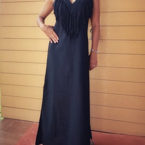 Böhmisches Fransenkleid, Strandkleid, Maxikleid, Fransenkleid, Tulumkleid, Böhmisches Kleid, Ritualkleid, Boho-Stil, Göttinnenkleid