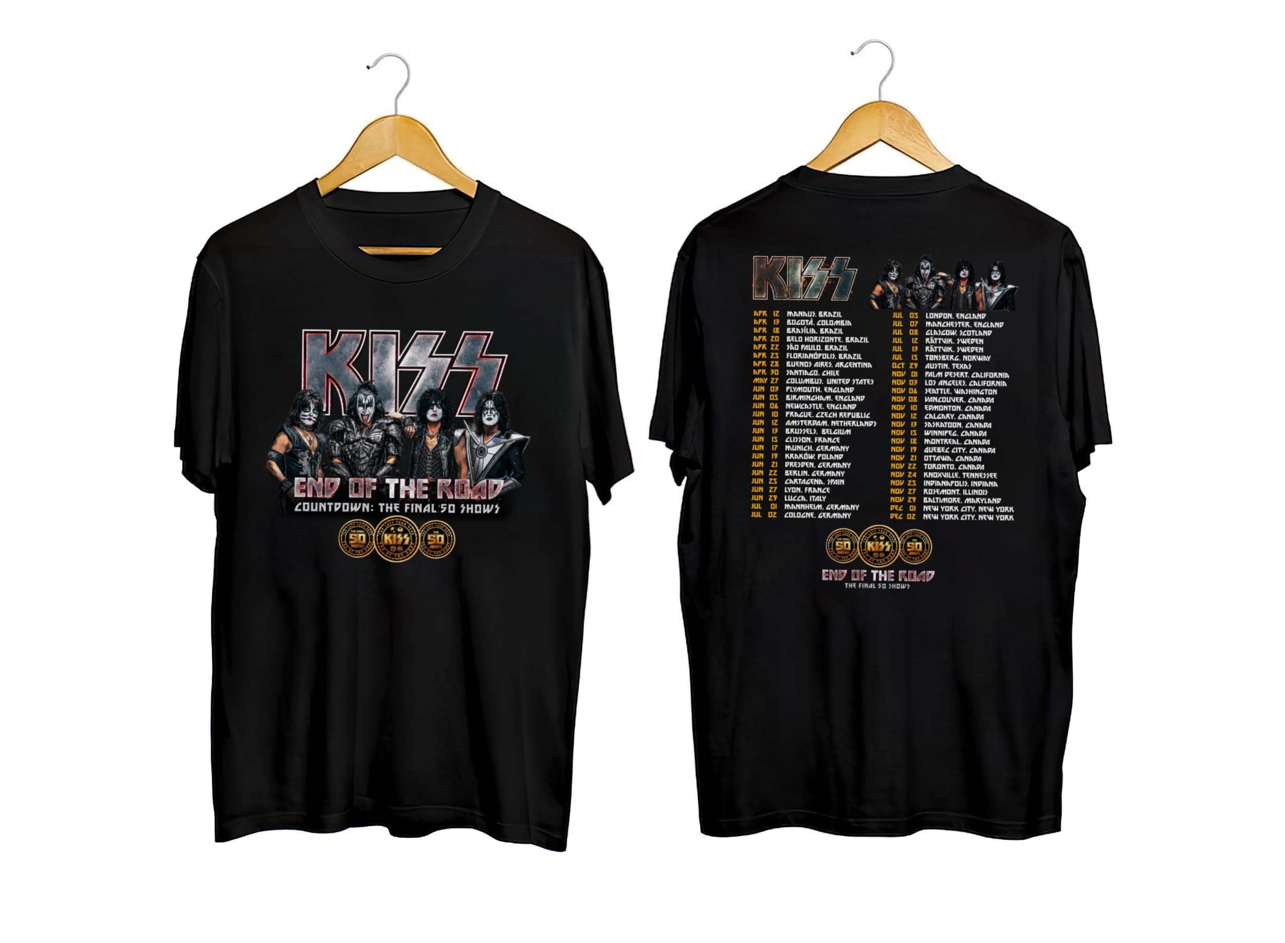 Kiss Band Tour 2023 PNG, End of the Road Tour 2023 PNG, Digital ...