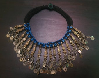 Boho tribal beaded choker