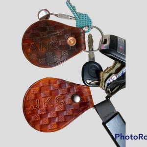 Leather Keychain with Initials