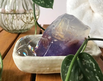 Amethyst Crystal Handmade Bar Soap | Dream- Lavender, Bergamot & Pine | Bridesmaid Gifts | Home Decor | February Birthstone | Best Seller