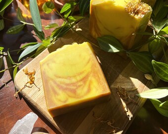 Sweet Orange and Turmeric Handmade bar soap | Citrus Soap | Brightening Hand & Body Soap | Natural Products For Home