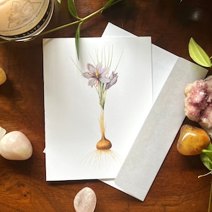 de voeux crocus printanier | Cartes d'anniversaire | Fête des Mères | Cadeau pour ami | Cadeau pour amateur de jardin
