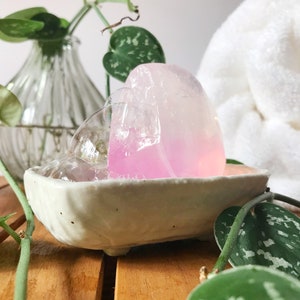 Rose Quartz Crystal Handmade Bar Soap | Pink Jasmine & Neroli | Basket Stuffers for Easter | Bridal Shower Gift | Spring Baby Shower Favors
