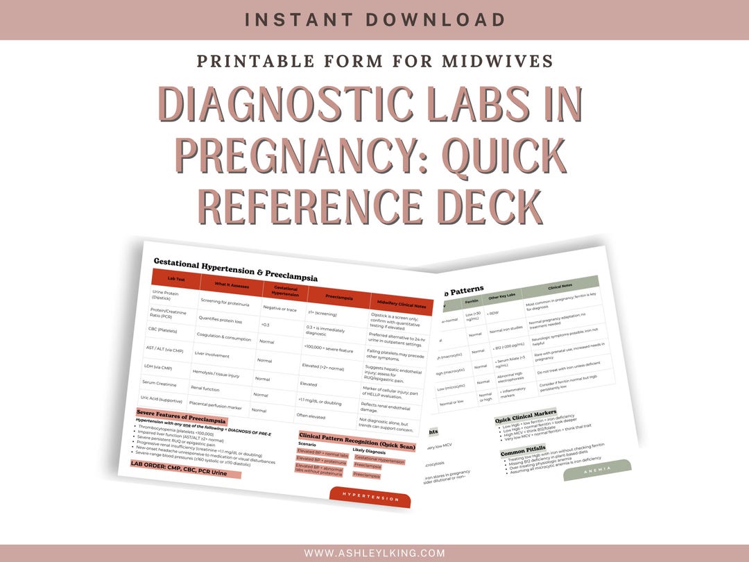Prenatal Lab Reference Guide | Printable PDF | Midwife Clinical ...
