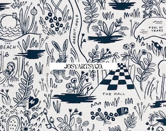 SUPER RARE Rifle Paper Co. Wonderland Magic Forest "Cotton" Fabric