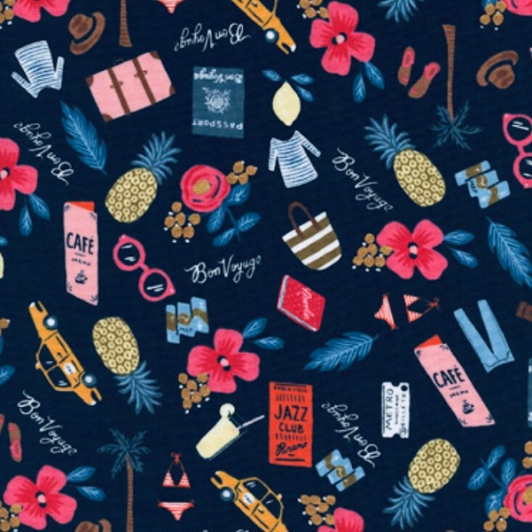 Last in Stock! OOP Rifle Paper Co. Les Fleurs Bon Voyage Fabric #AB8000-002