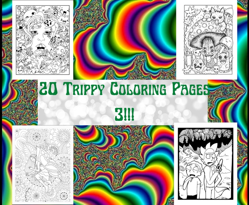 Trippy Adult Coloring Pages Custom Coloring Book Digital - Etsy