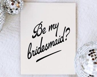 Bridal Party Proposal Card - Elegant, Minimalist, Linen Stock