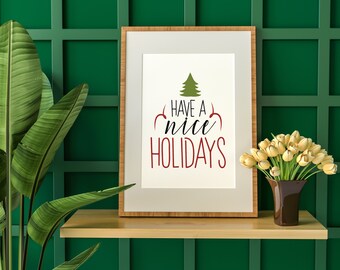 Christmas Printable Wall Art, Christmas Poster, Merry Christmas Print, Christmas Art Holiday, Wall Art Prints, Christmas Ornament