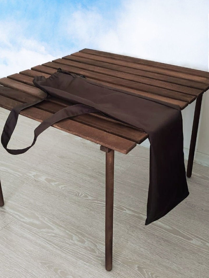 Foldable Wooden Roll up Table With Carry Bag, Foldable Wooden Patio