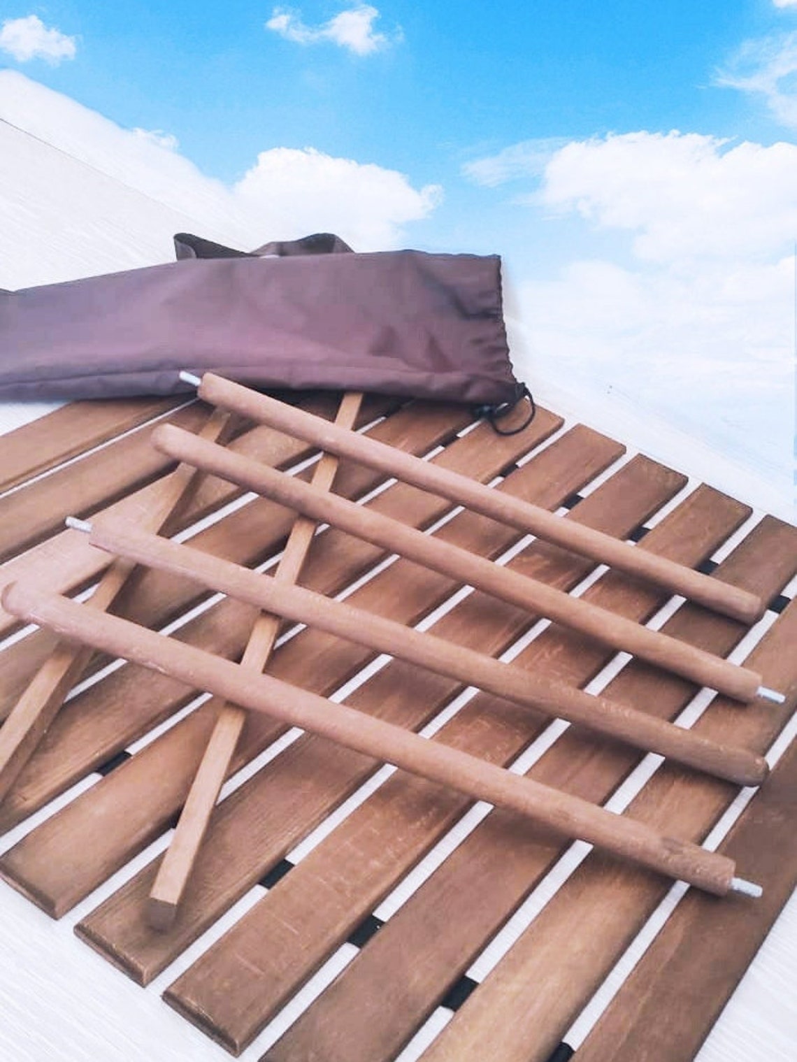 Foldable Wooden Roll up Table With Carry Bag Foldable Wooden Etsy