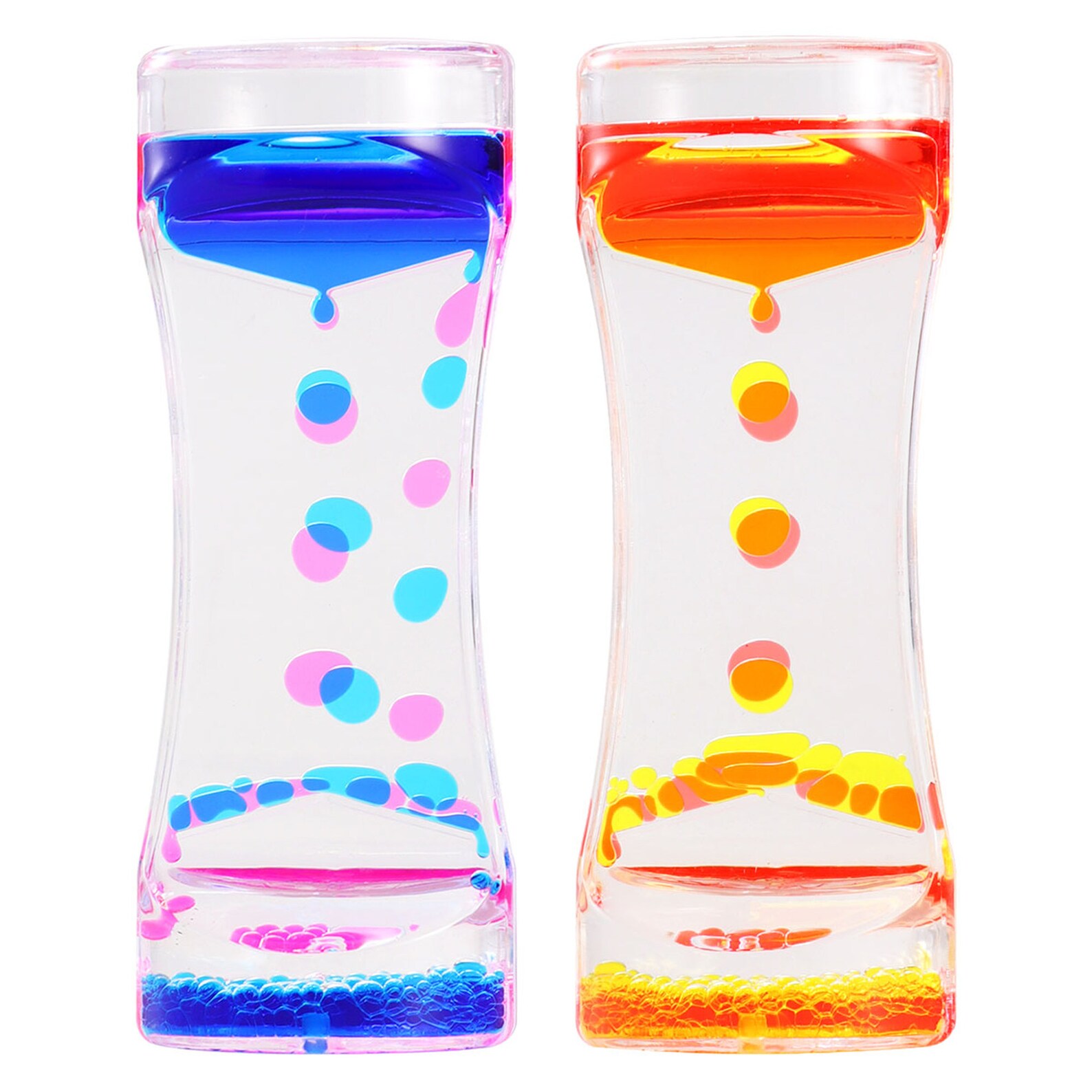 2pcs Double Colors Oil Hourglass Liquid Motion Bubble Timer Etsy