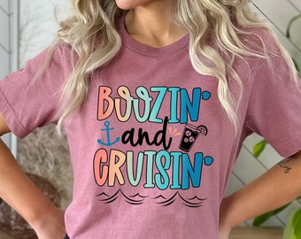 Boozin Cruisin Shirt, Cruise Shirt, Funny Cruise Shirt, Family Cruise Shirt, Cruise Drinking Tee, Family Trip Shirt, Vacation Shirt