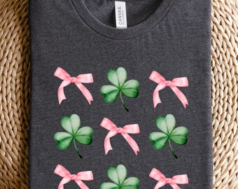 Shamrock Leaves Bow Shirt, Lucky St Patrick's Day Shirt, Lucky Day Tshirt, Cute Parade Shirt, Colorful Irish Day Sweatshirt, St Patricks Tee