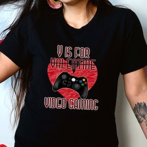 V Is For Video Gaming Shirt, Video Games Sweatshirt, Game Lover Gift, Funny Gaming Shirt, Gaming Gift, Valentines Day Gift for Gamers