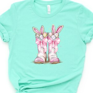 Western Style Easter Shirt, Easter Shirt with Bunny, Christian Shirt, Pink Easter Bunny Tshirt, Cute Easter Shirt, Cute Gift for Easter