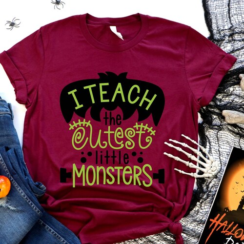 Halloween Teacher Shirt I Teach the Cutest Little Monsters Etsy