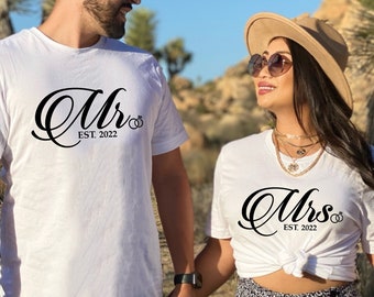 Mr And Mrs, Mr and Mrs shirts, Honeymoon Shirts, Newlywed Shirts, Wedding Shirt, Wife And Hubs Shirts, Just Married Shirts, Couples Shirts