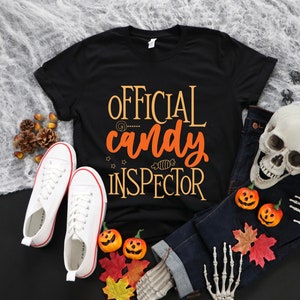 Official Candy Inspector Shirt, Halloween Shirt, Halloween Candy Shirt, Happy Halloween Tee, Cute Halloween T-shirt, Halloween Mom tees