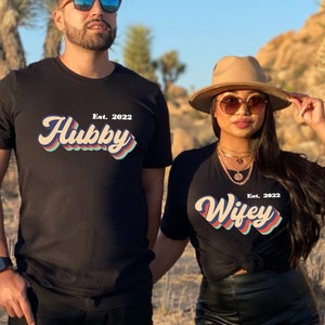 Wifey and Hubby Shirt, Honeymoon Shirt, Engagement Shirt, Wedding Shirts, Hubby Wifey, Wedding Gift, Couples Shirt, Wife And Hubs Shirts