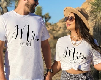 Mr And Mrs, Mr and Mrs shirts, Honeymoon Shirts, Newlywed Shirts, Wedding Shirt, Wife And Hubs Shirts, Just Married Shirts, Couples Shirts