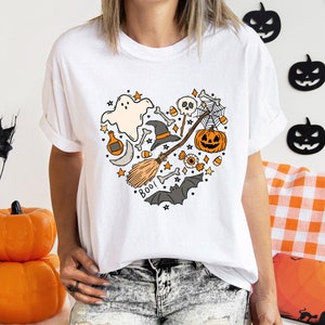 Liebes-Halloween-Herz-Shirt, gruseliges Halloween-Shirt, cooles Halloween-Party-T-Shirt, niedliches Halloween-Shirt, Halloween-Liebhaber-Shirt