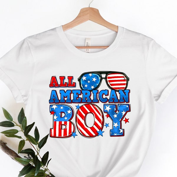 All American Boy Shirt, 4th of July Party TShirt, The Land of the Free Party Shirt, Independence Day Party Shirt, Proud American T-shirt