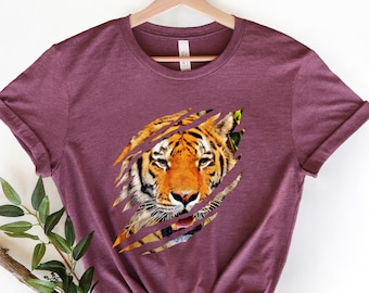 Koszulka tygrysa, szkolny zespół duchowy, ślady pazurów tygrysa, rozdarcie, podarte, rozdarte, koszulka maskotki szkoły, szkolne sporty, koszulka Go Tigers, prezent dla rodziców